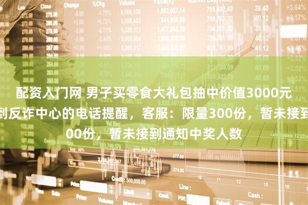 配资入门网 男子买零食大礼包抽中价值3000元金条，随后接到反诈中心的电话提醒，客服：限量300份，暂未接到通知中奖人数